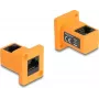 DeLOCK D-Type Module RJ45 jack to jack 90° angled orange