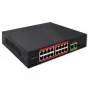 Ethernet PoE Switch QOLTEC 16x RJ45, 2x RJ45 uplink, 1x SFP (MPN 52291)