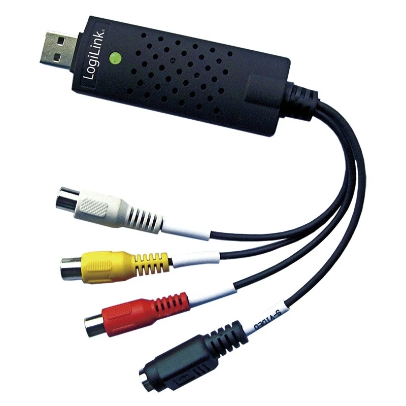 LogiLink USB 2.0 a/V Grabber. USB a/M Zu 3xCinch + MiniDIN5/F. Black