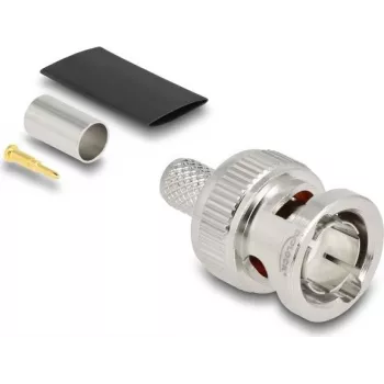 BNC crimp connector for RG59 cable by DELOCK with compatible heat-shrink tubing