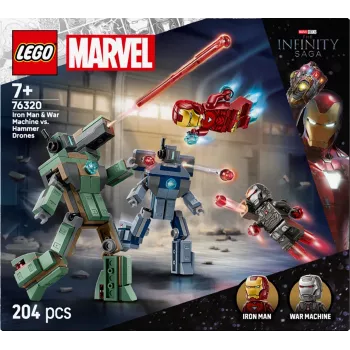Construction Toy LEGO Marvel Super Heroes Iron Man War Machine set 76320, 204 pieces, 2 minifigures, 100 mm height