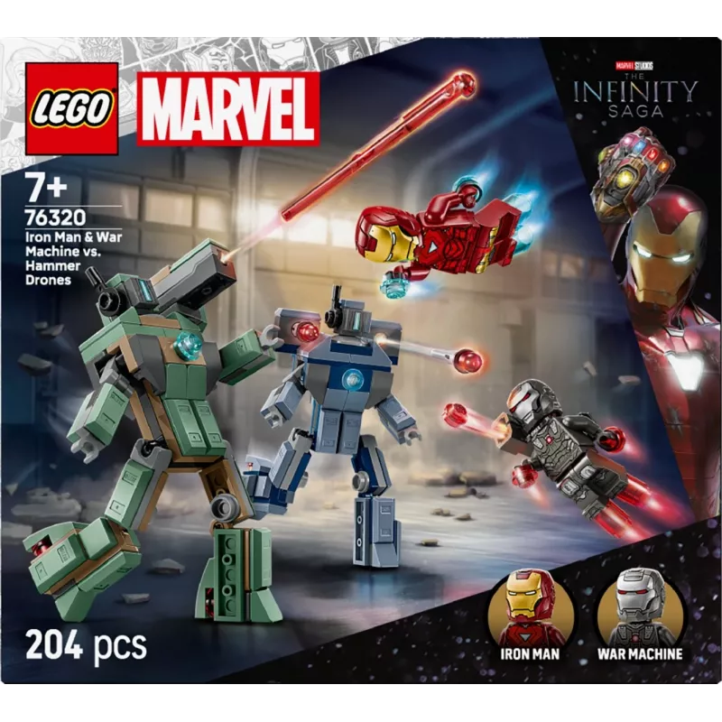 Construction Toy LEGO Marvel Super Heroes Iron Man War Machine set 76320, 204 pieces, 2 minifigures, 100 mm height
