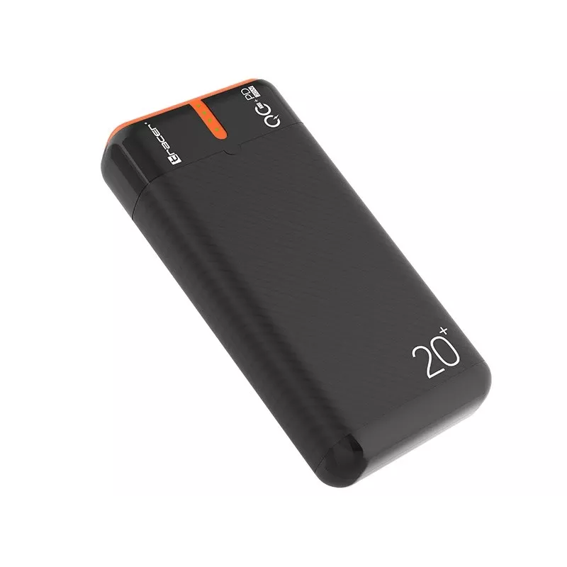 Portable charger TRACER EnerGen 20000 mAh, Power Delivery 20W, USB-C input, 2×USB-A outputs, 3-device support, orange