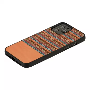 Protective case man and wood for iPhone 12 Pro Max — brown check with black accents