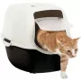 Hooded cat litter box Rotho Bailey Black White 560×400×390 mm, carbon filter, handle, door flap