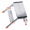 Folding step ladder Krause Treppy Silver 130020 — aluminium, 2 steps, 150 kg capacity, folded 55×20 cm, weight 2 kg