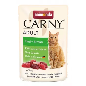 Wet cat food Animonda Carny Beef & Ostrich 85 g — adult, grain-free, sachet