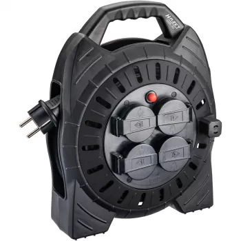 Cable reel Hazet 161N-3D, 10.00 m cable, black, portable power extension reel