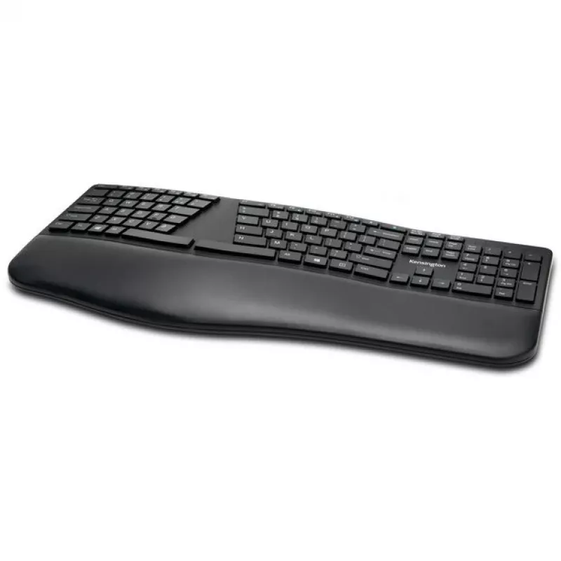 Kensington ProFit Ergo Wireless Keyboard FR, Full-size (100%), Wired & Wireless, RF Wireless + USB, AZERTY, Black