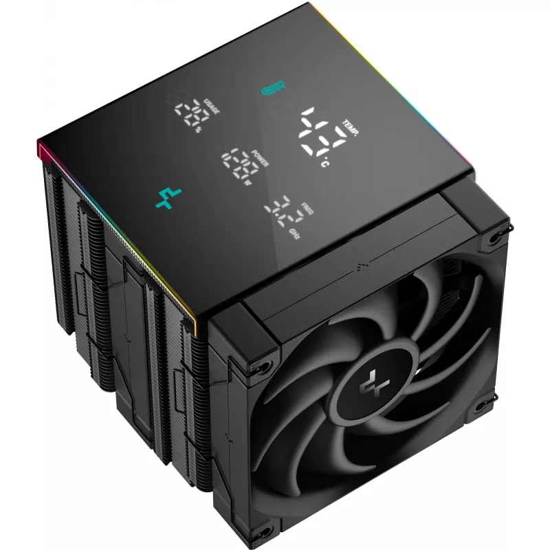 Air cooler DeepCool AK620 Digital PRO — 120 mm fan, 1750 RPM, 25 dB, 12 V, suitable for LGA1700/AM5, black