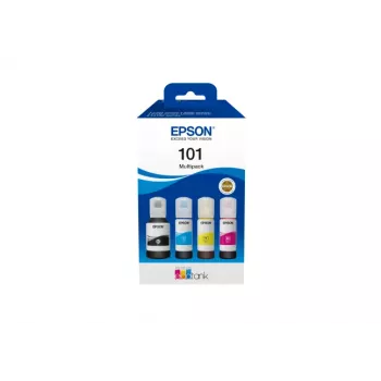 Original Epson EcoTank Ink Bottle 4-colour set — Black 127 ml, Cyan/Magenta/Yellow 210 ml (C13T03V64A)