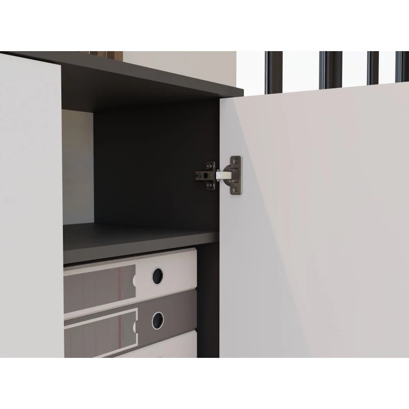 OLIV 2D CLOSED SHELVING UNIT, ANTHRACITE/WHITE SET