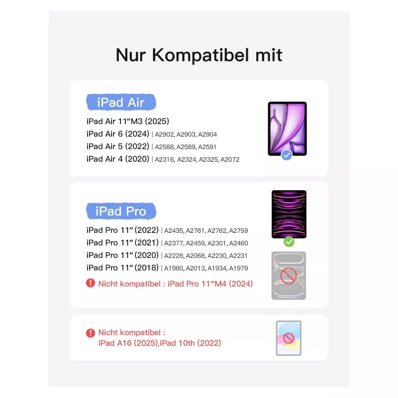 inateck Keyboard iPad 11 iPad Air 4/5Gen.Com. QWERTZ purple