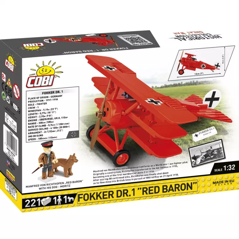 Blocks Fokker DR.1 Red Baron 221 blocks