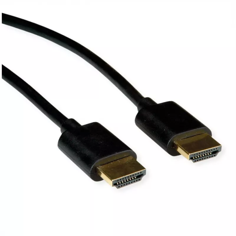 ROLINE HDMI High Speed Kabel mit Ethernet Slim ST-ST schwarz 3 m 11.04 - Kabel - Digital/Display/Video