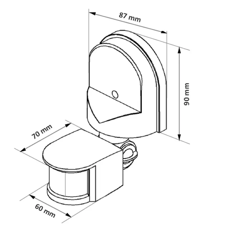 Motion and twilight sensor MACLEAN MCE25 B — motion detector with light sensor, wall/ceiling mount