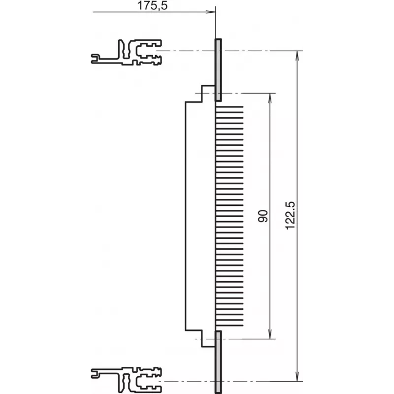 SCHROFF FLAT RAIL 84HP DIN41612 (4PCS/KIT) - Rack-Accessory (20822048)