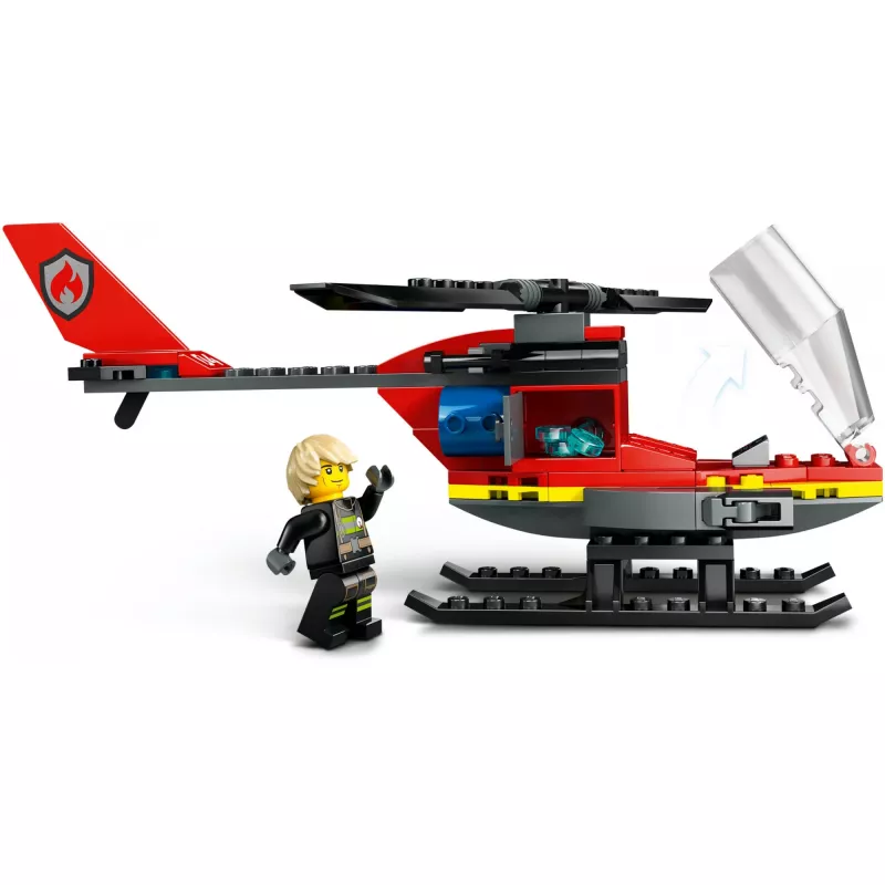 LEGO City Fire Helicopter 60411 construction toy, 85 pieces, rotating blades, 1 minifigure, age 5+ (220×90×60 mm)