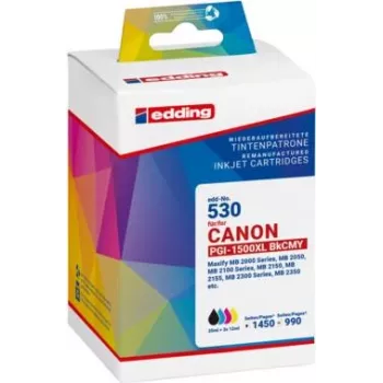 Edding Tintenpatrone ersetzt Canon PGI-1500XL Multipack BK/C/M/Y Kompatibel Schwarz, Cyan, Magenta, Gelb EDD-530 18-530 (18-530)