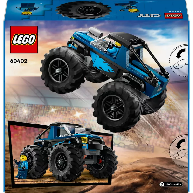 Construction toy LEGO City 60402 Blue Monster Truck with large tires, 148 pieces, 1 minifigure, age 5+