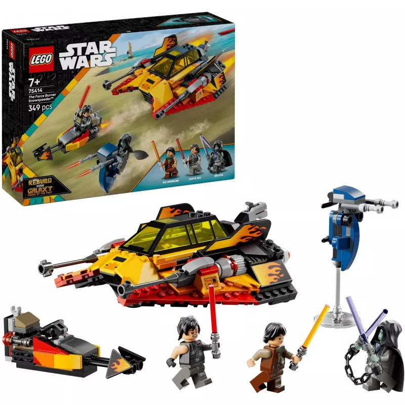 LEGO Star Wars Flame Speeder 75414 snow vehicle set — 349 pieces, 3 minifigures, age 7+
