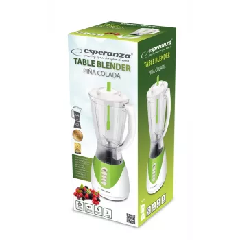 Tabletop blender ESPERANZA EKM023G Piña Colada Green, 350 W, 1.5 L jug, 3 programs, stainless steel blades