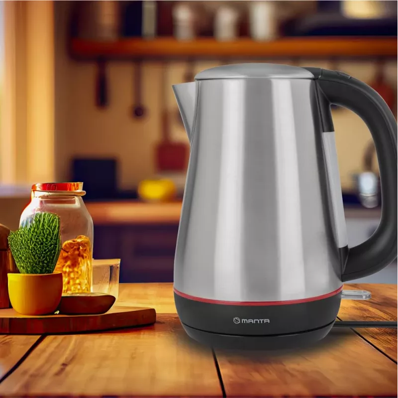 Electric kettle MANTA 1.7L 2200W Stainless Steel