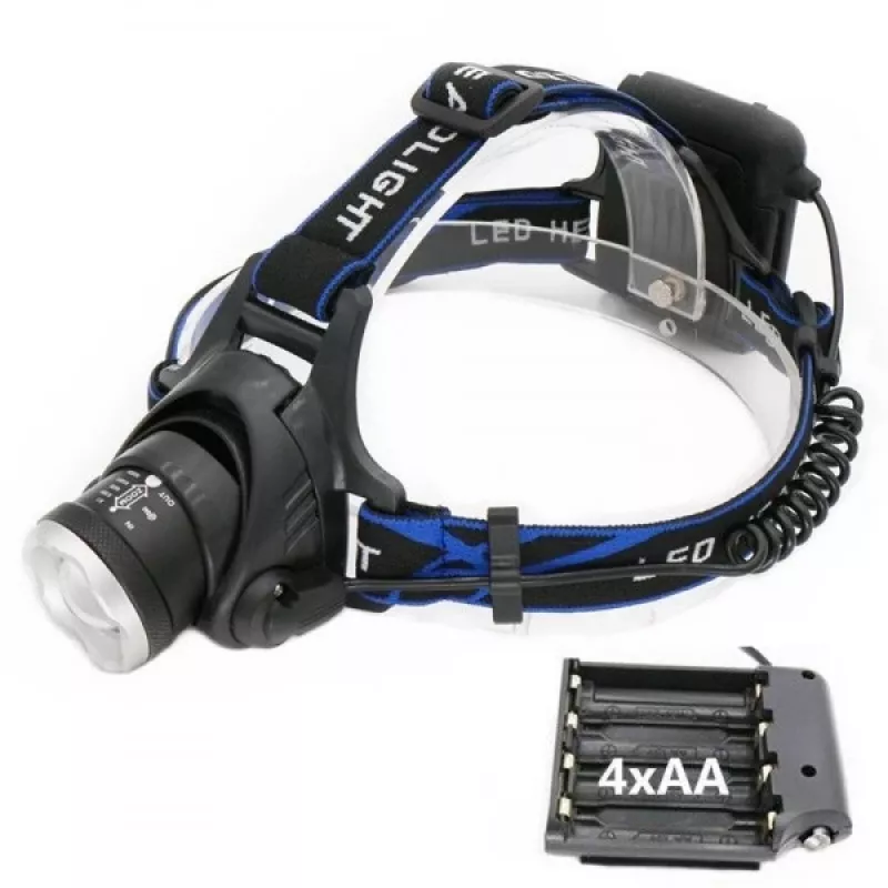 Headband flashlight ESPERANZA EOT005 — LED Cree T6, 3W, 600 lm, AA x2, aluminium housing, waterproof, shockproof, adjustable headband