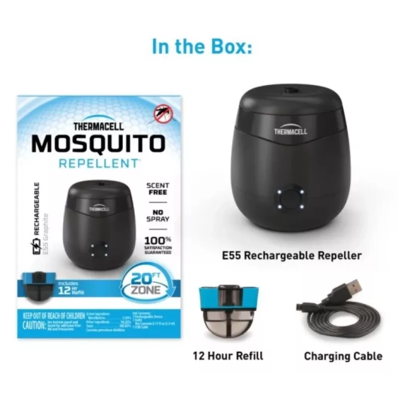 Thermacell E55XI Portable Mosquito Repeller, Rechargable Zone