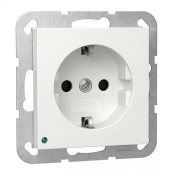 Wall/ceiling SCHUKO LED light by Gira model 417003 with integrated Schuko socket