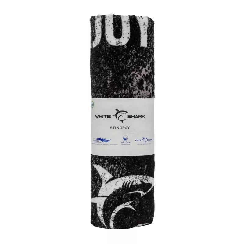 Towel White Shark TW-01 Stingray quick-dry lightweight microfiber beach towel, compact