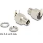 DeLOCK Connector DC 5.5 x 2.5 mm female bulkhead soldering angled 20 V 10 A