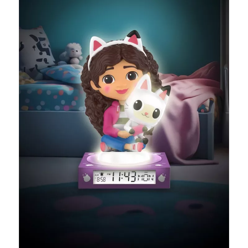 Night Lamp Kids Euroswan GD00095 with Alarm Clock — 3D LED Lamp for Children