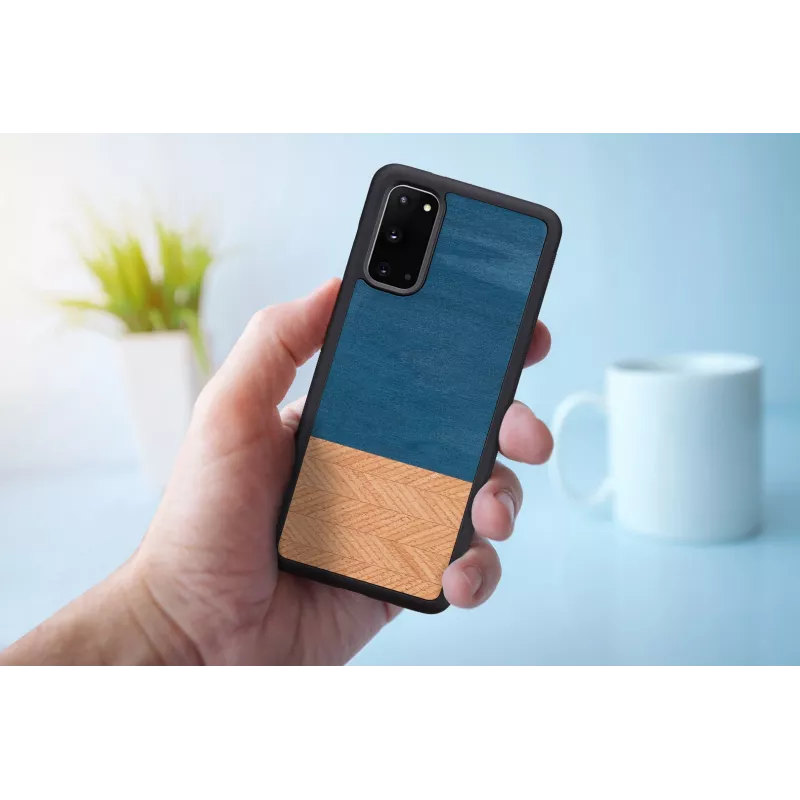 Phone case man and wood Galaxy S20 denim black