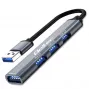 USB hub QOLTEC 53793 — USB 3.0 input, 3× USB 2.0 ports