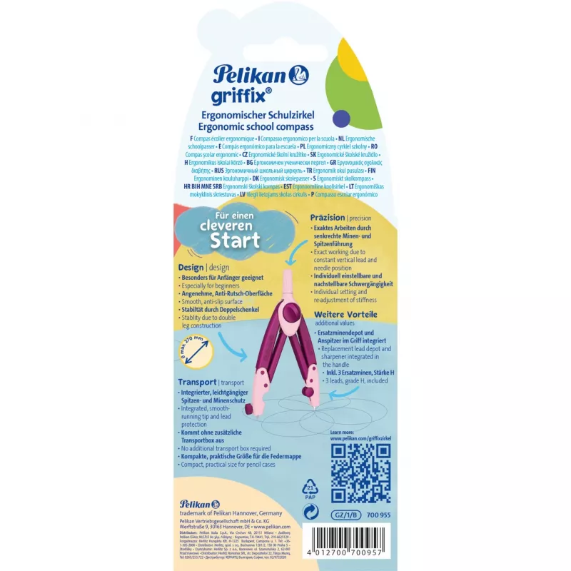 Pelikan Griffix Pink Fountain Pen 1 pc Blister Pack