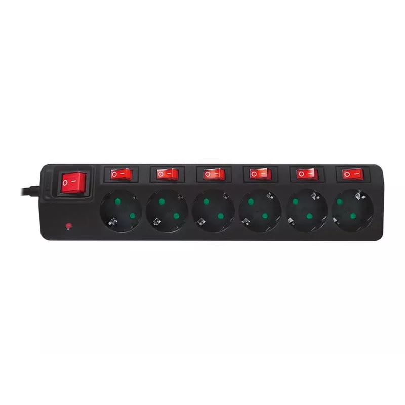 Power Extension LogiLink LPS233 1.5m 6 AC Outlets Indoor Black