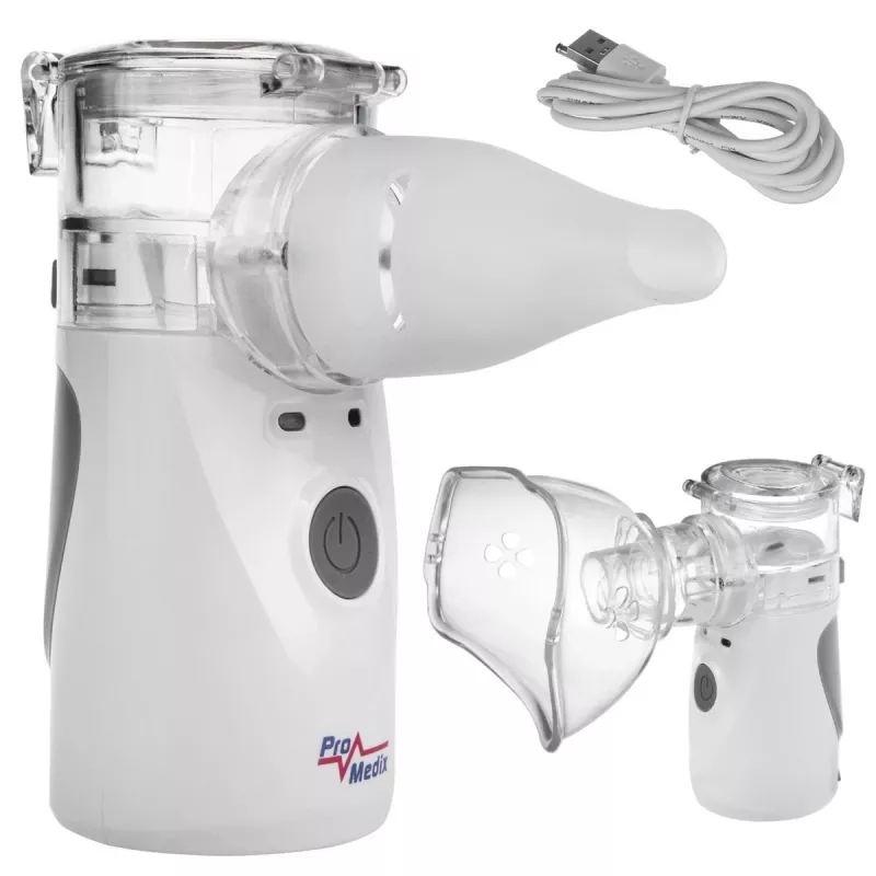 Portable mesh inhaler ProMedix PR-835 USB nebulizer, battery-powered portable nebulizer