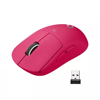 Logitech PRO X SUPERLIGHT Wireless Mouse MAGENTA Mouse (910-005957)