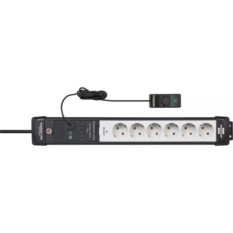 Power Extension Brennenstuhl Premium-Line 3m 6 AC Outlets Indoor Black Grey