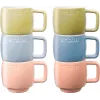 Ceramic Mugs Staub Set of 6 Multicolor 100 ml - 6-piece tea/espresso cups