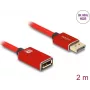 DeLOCK DisplayPort extension cable 8K 60 Hz 2 m red metal without latch