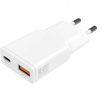 Charger 4smarts PDPlug Duos Slim Smartphone Tablet White AC Fast charging