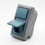 BJ - Ocean - Schuko Socket Outlet Combination Rocker Switch - AP *Grey/blue-green* (2601/6/20EW-53)