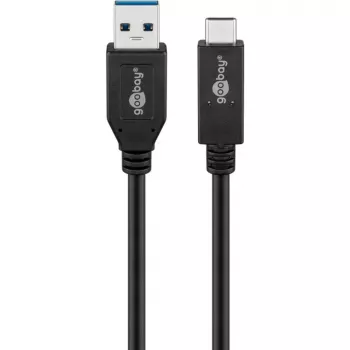 Wentronic goobay - USB Cable - USB-C (M) to USB Type A (M) - USB 3,1 Gen 2 3 A - 50cm - Round - Black (41073)