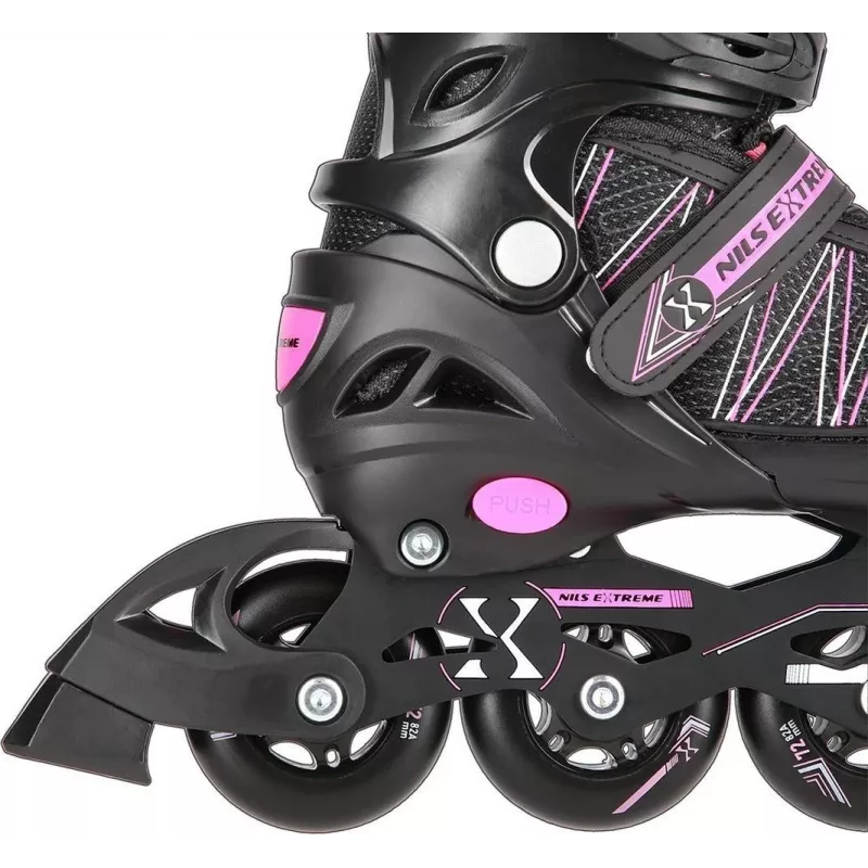 Nils Extreme NH11912 A 2IN1 Skates BLACK/PINK SIZE. S (31-34) With Interchangeable Hockey Skates