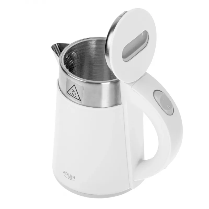 Electric kettle Adler AD 1372w — 0.6 L, 800 W, stainless steel housing, touch control