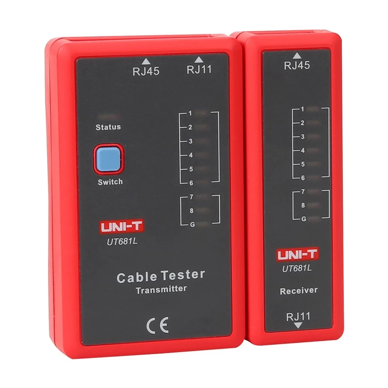 Network cable tester Unit UT681L for RJ45 and RJ11 connectors, continuity and wiring check
