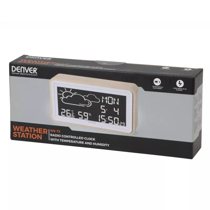 Digital Weather Station Denver WS-72 Wood LCD DC/Battery