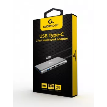 Gembird A-CM-COMBO3-03 USB Type-C 3-in-1 multi-port adapter (Hub + HDMI + PD)